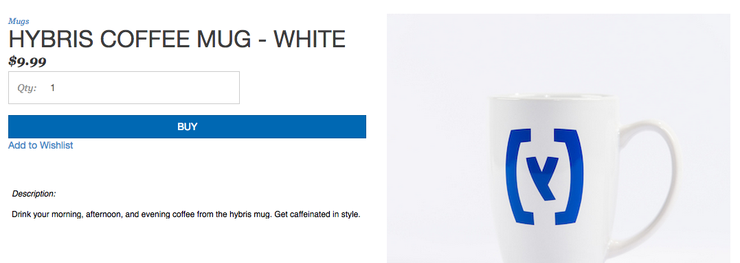 Product Detail page with Add to Wishlist button