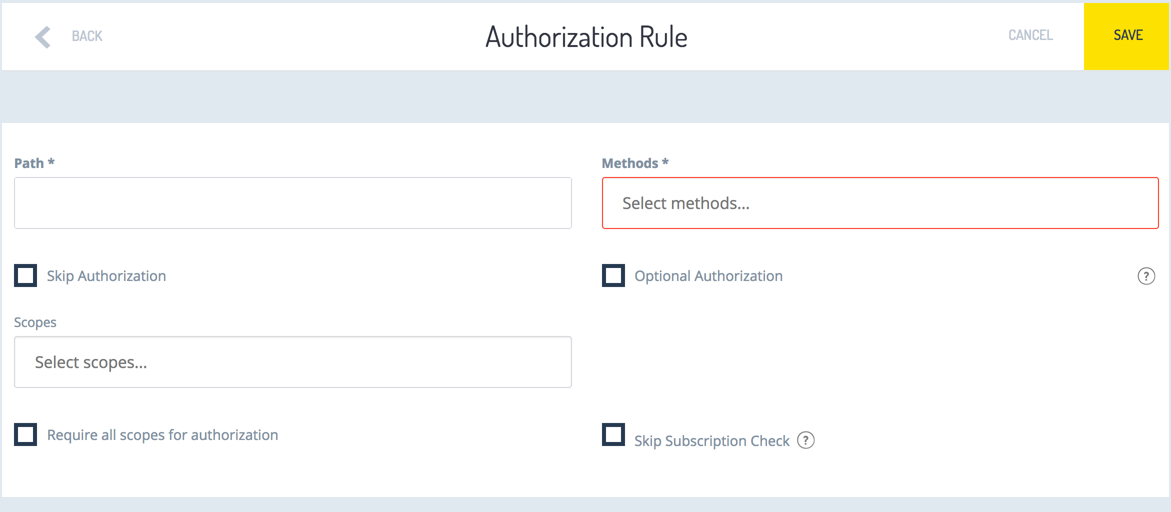 Add Authorization Rules.