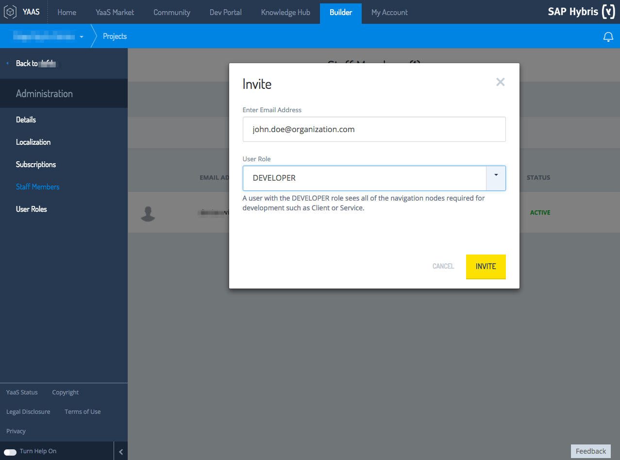 User roles on invitations
