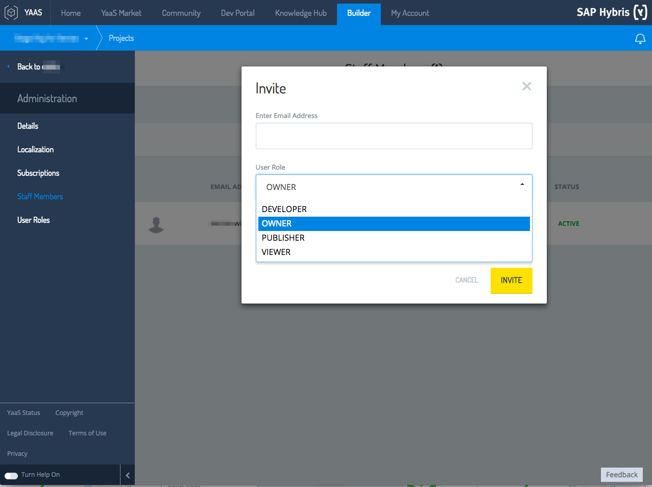 User roles on invitations
