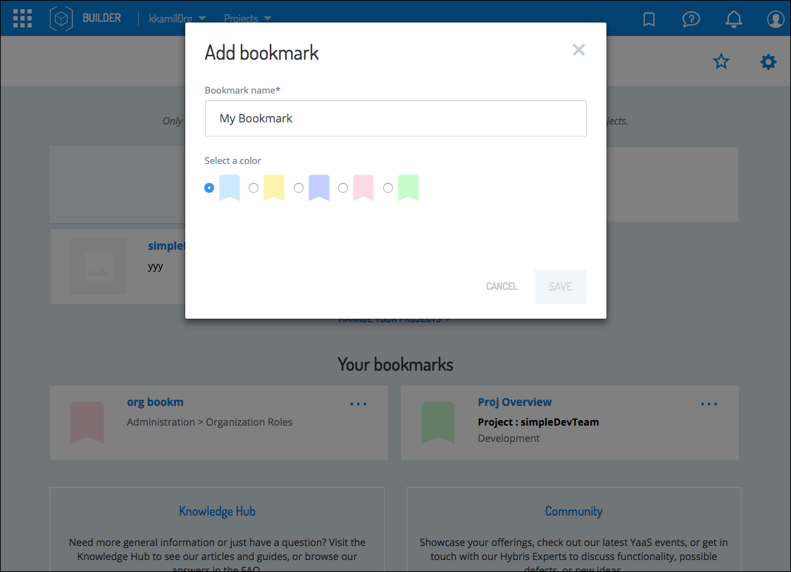 New bookmark feature