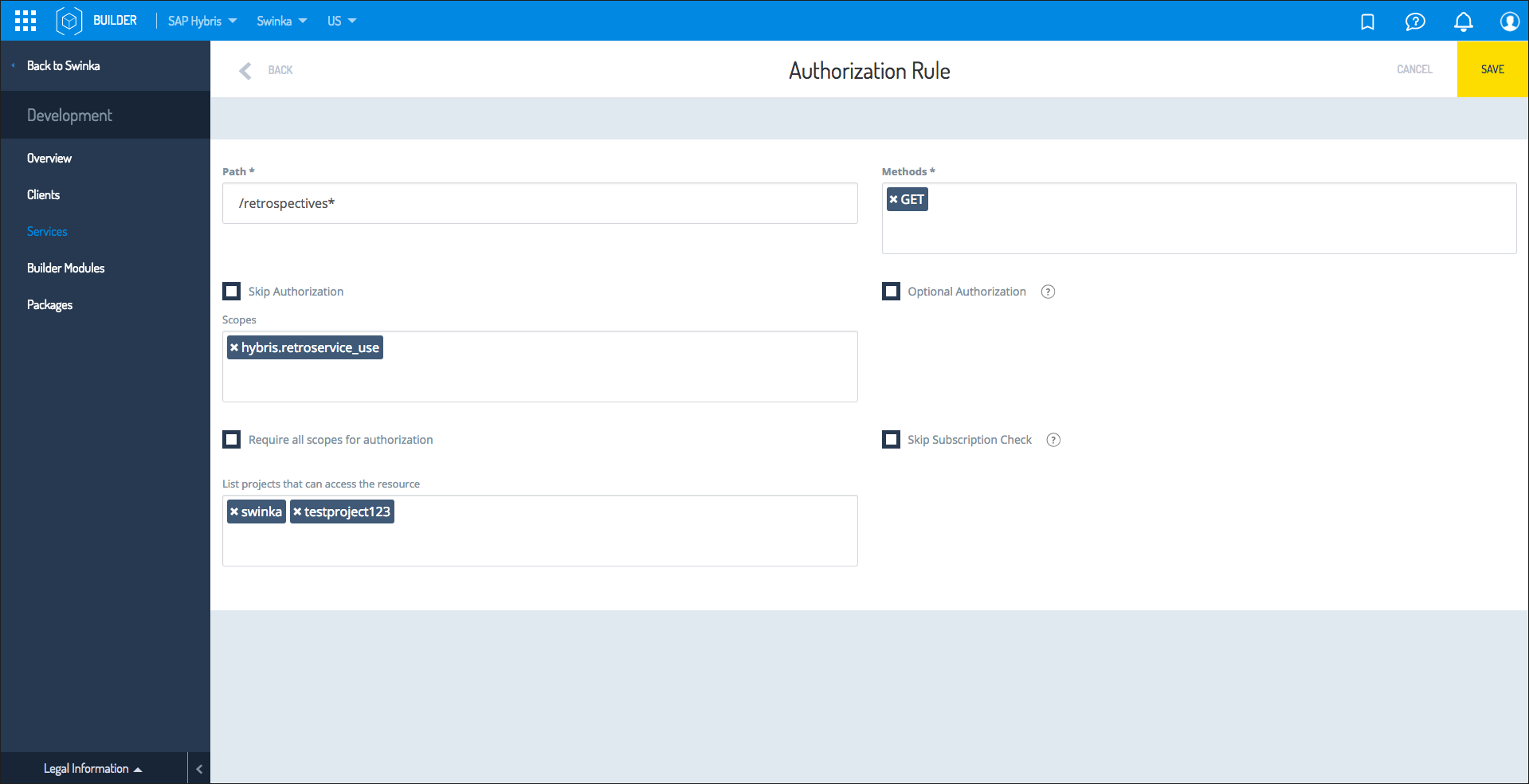 Authorization rule tenants