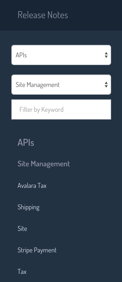 APIs and Packages filter in use.