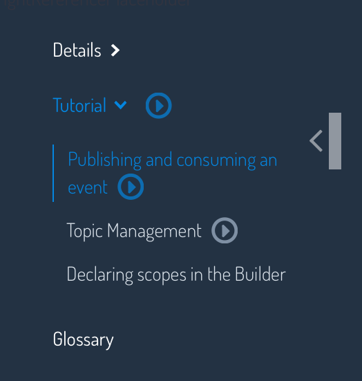 Play icon in the left navigation