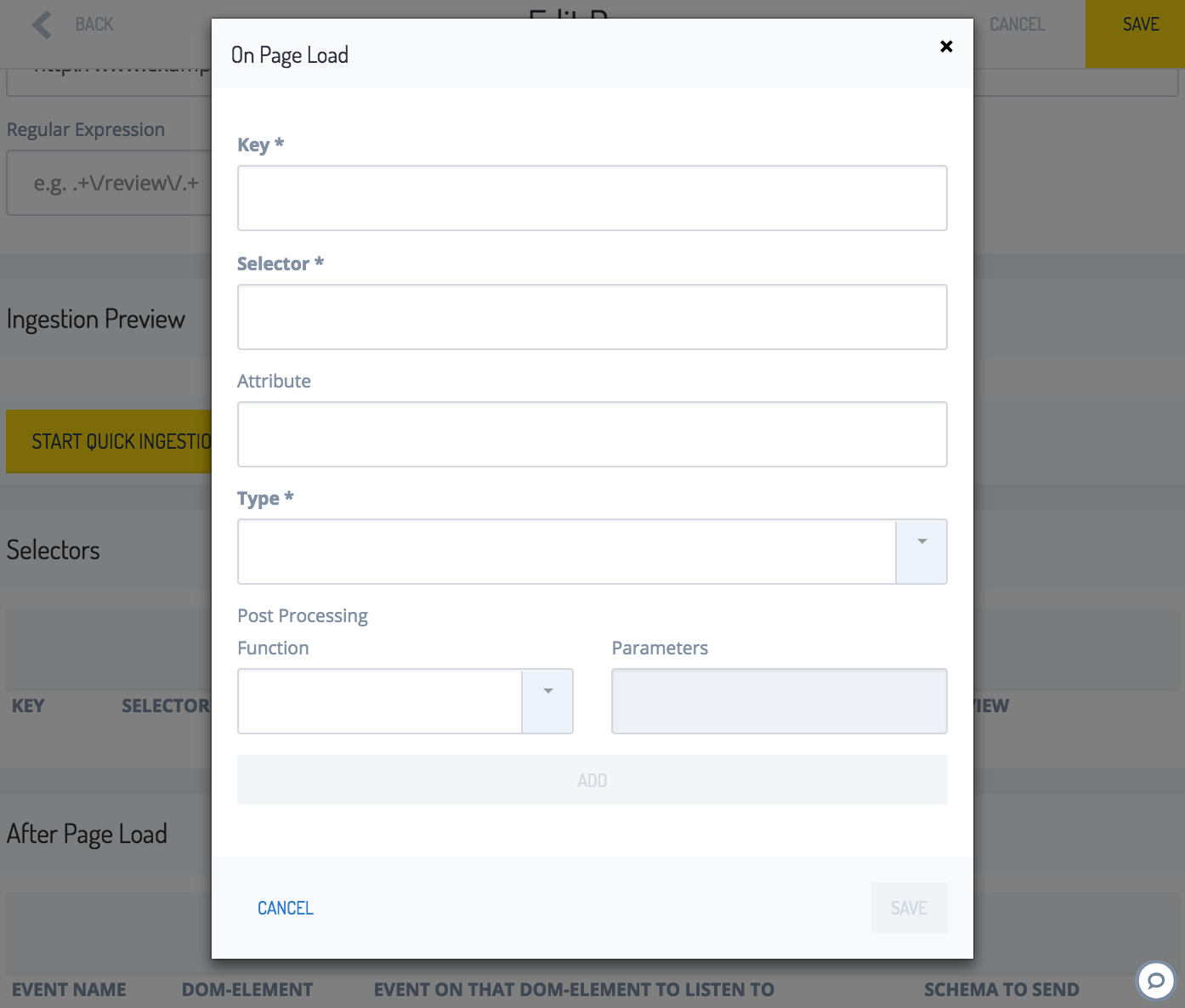 On Page Load event