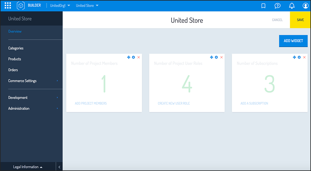 Editing dashboard widgets