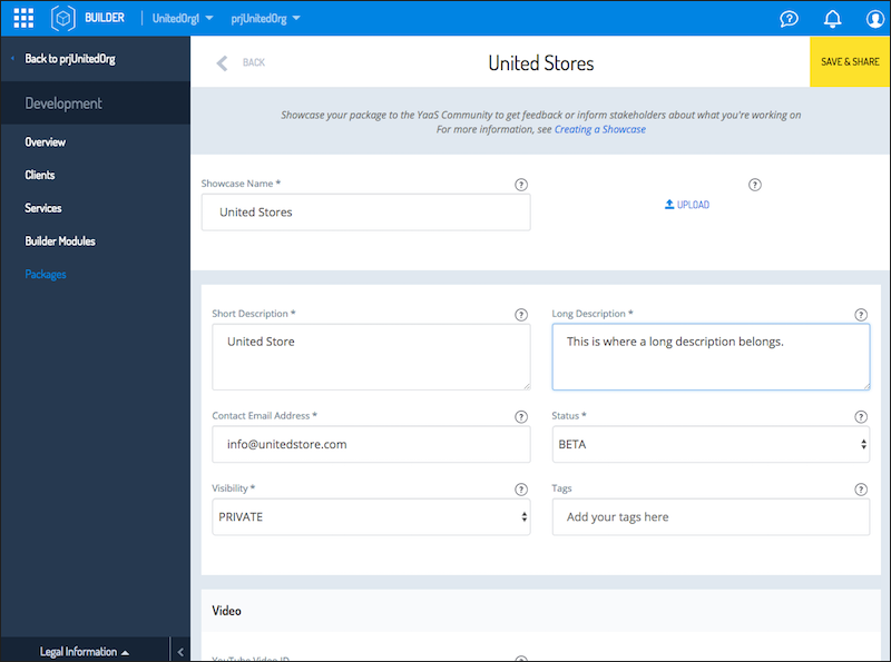 User guidance - Showcase